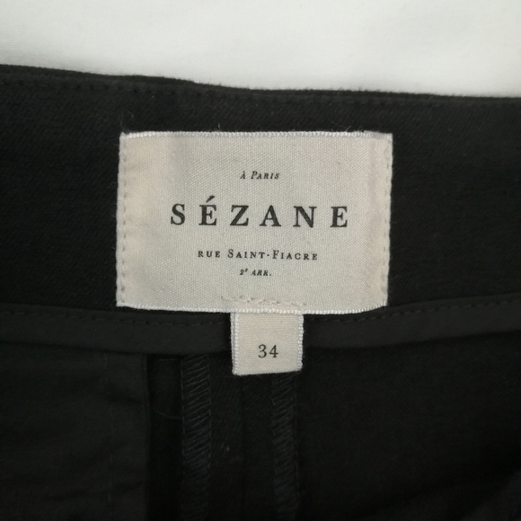 Sezane Ciara Trouser Ankle Flare Pants in Black High Rise 34 Or 2 US - Picture 12 of 16